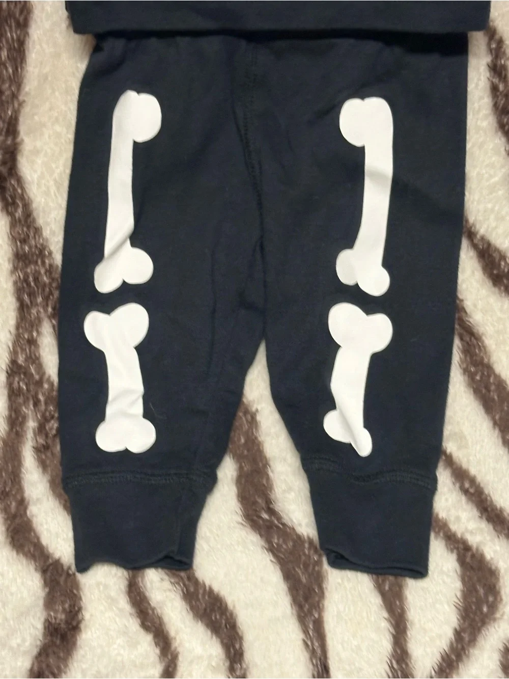 Black Skeleton Halloween Kids Pajama Set with Ghost & Pumpkin